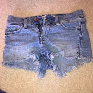 Low rise jean shorts